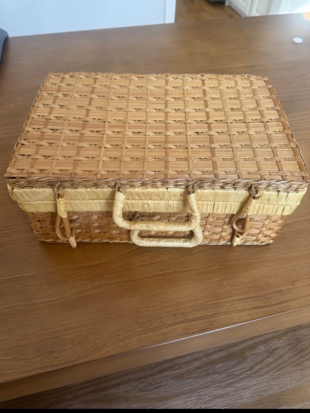 Vintage Woven Picnic Basket